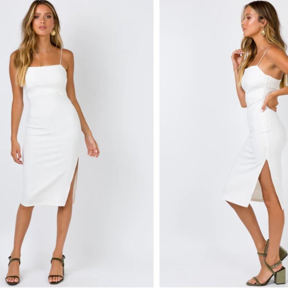 NWT Princess Polly - Kiana Midi Dress in White